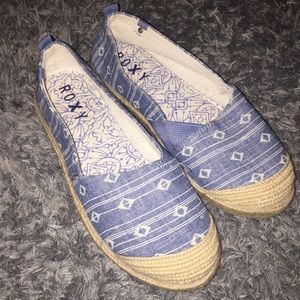 Roxy slip on espadrille shoes